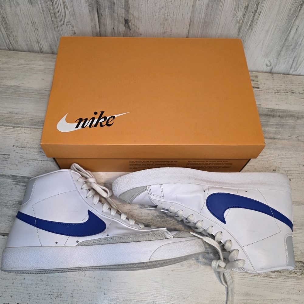 Nike Blazer Mid '77 Vintage White Game Royal Men’s Size 10.5 High Top W/box - Picture 15 of 16
